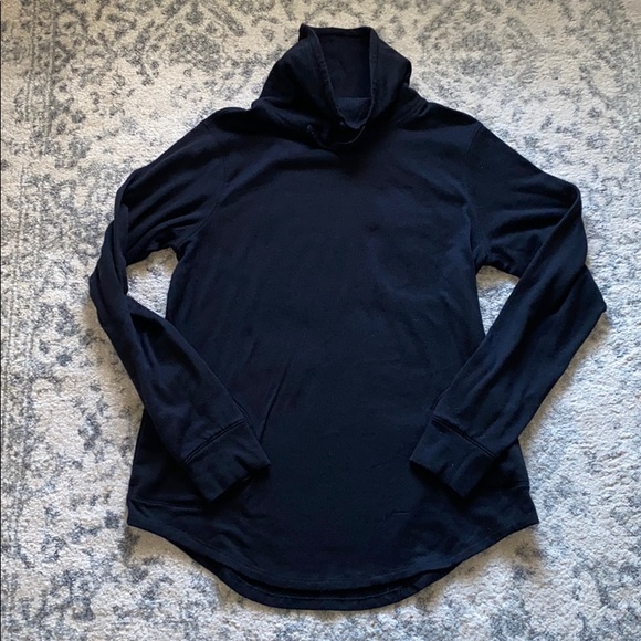 Drawstring Cowl neck Black Sweater - Picture 1 of 6